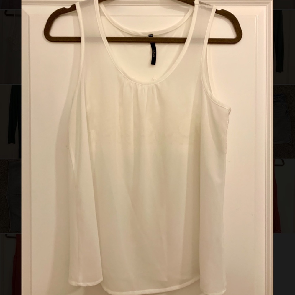 White embroidered tank